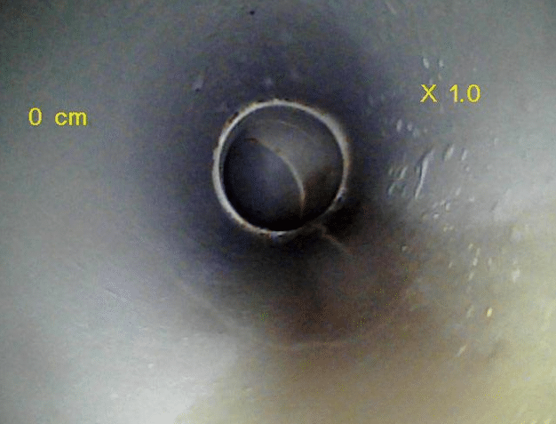 洗浄後の綺麗な配管内部