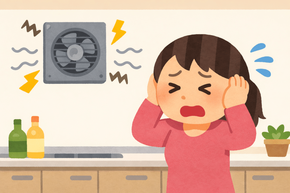 換気扇から異音が出ているイラスト