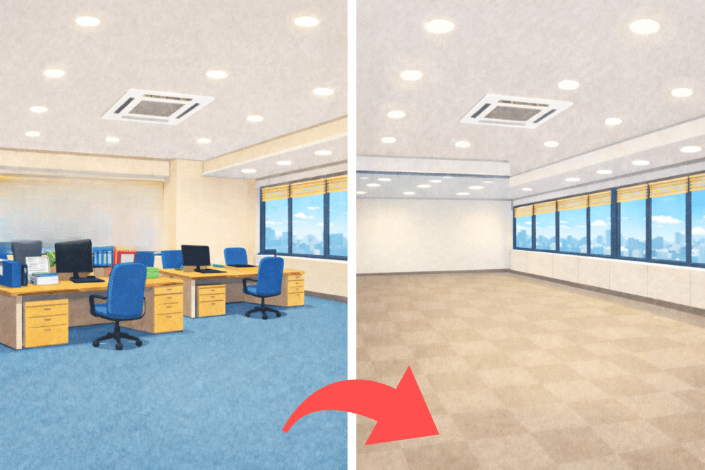 原状回復工事のビフォーアフターイラスト